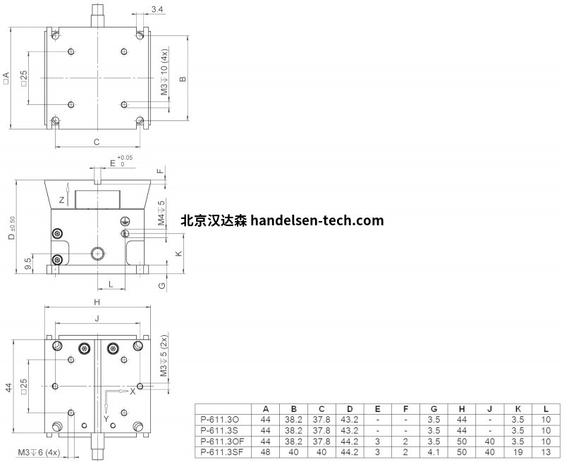 pi-P-611.3 NanoCube® XYZ 压电系统参数