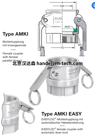 ELAFLEX AMKI Camlock 接头联轴器