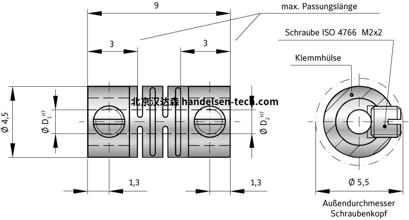 R+W 的微型波纹管联轴器FK1图纸